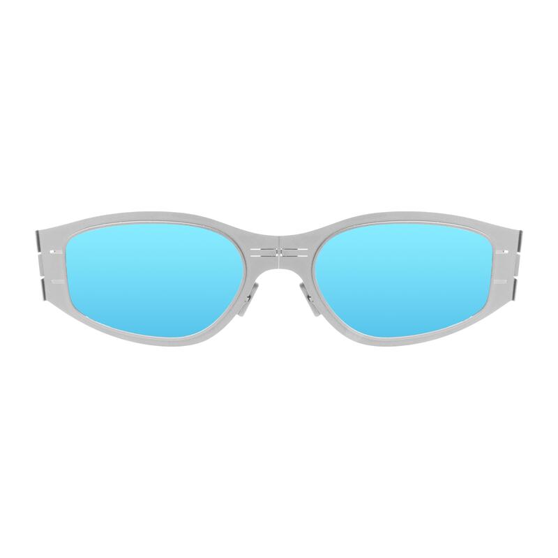 BRIGITTE  8113 摺疊式太陽眼鏡 - 銀/水銀藍