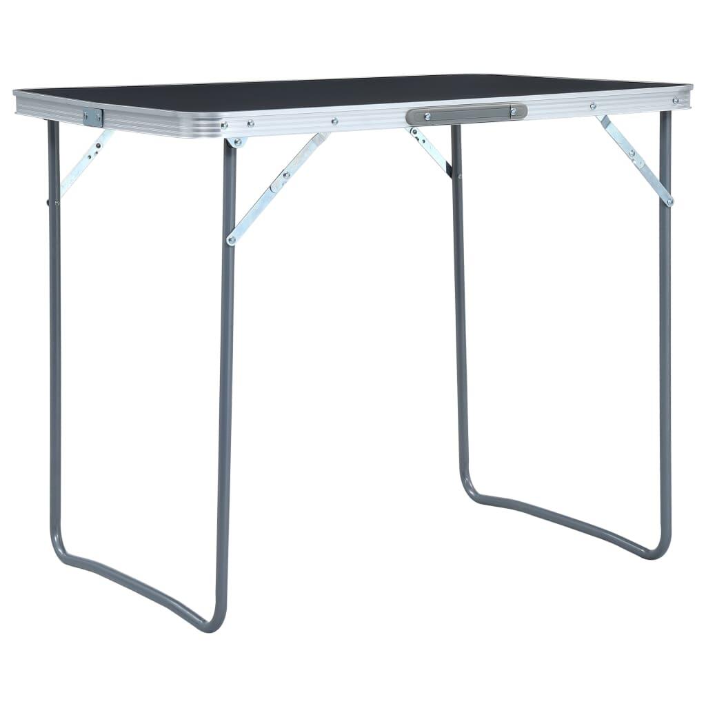 Foldable Camping Table with Metal Frame 80x60cm