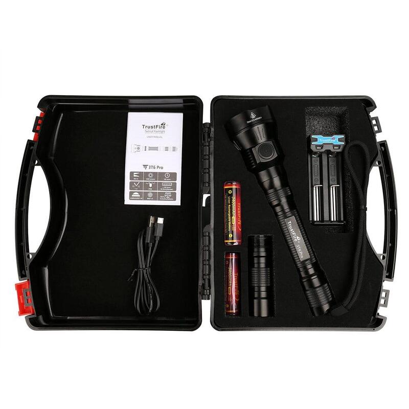 Lanterna tactica TrustFire 3T6 Pro, 5200 lumeni, 602 ml actiune, accumulator si