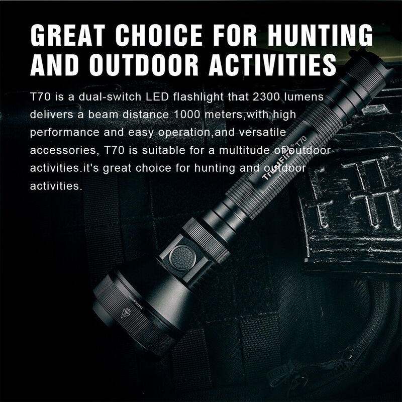 Kit lanterna de vânătoare TrustFire T70, 2300 rază 1000 m, reincărcabiă