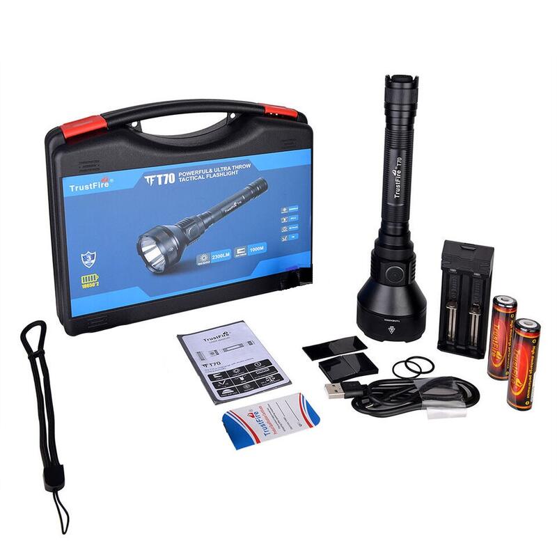 Kit lanterna de vânătoare TrustFire T70, 2300 rază 1000 m, reincărcabiă