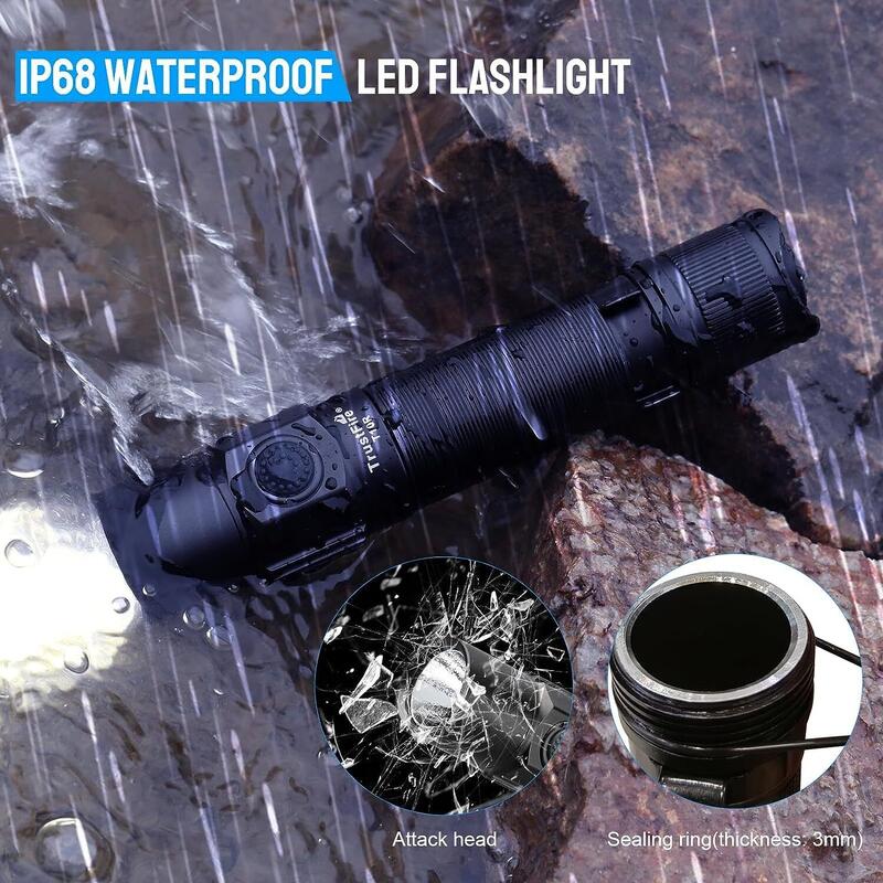 Lanternă tactică Trustfire T10R, LED reîncărcabilă tip C puternică, 1800 lm