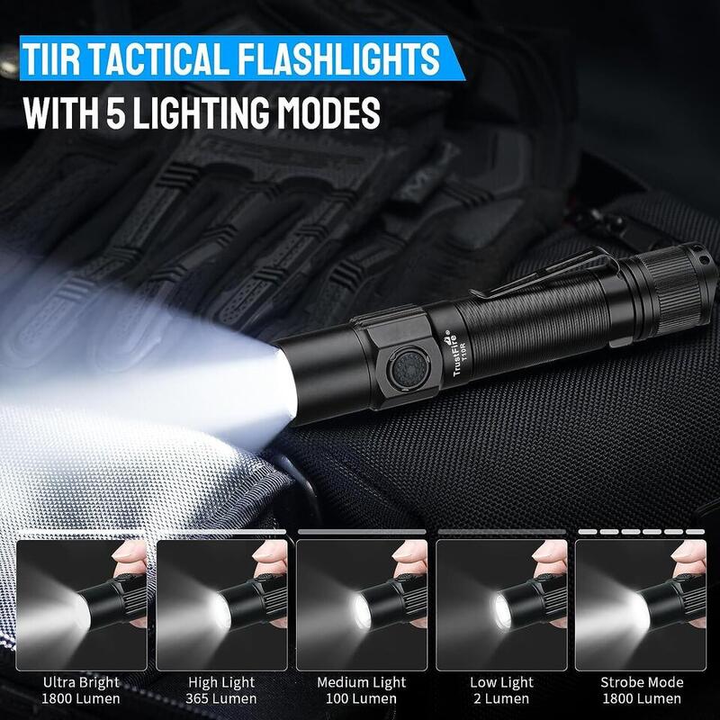 Lanternă tactică Trustfire T10R, LED reîncărcabilă tip C puternică, 1800 lm