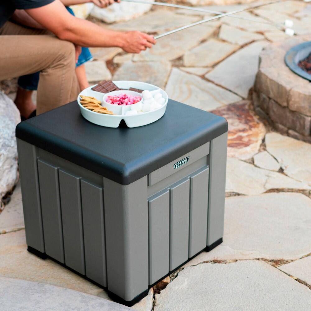 Baúl exterior ultrarresistente gris c/tapa desmontable Lifetime 4/7