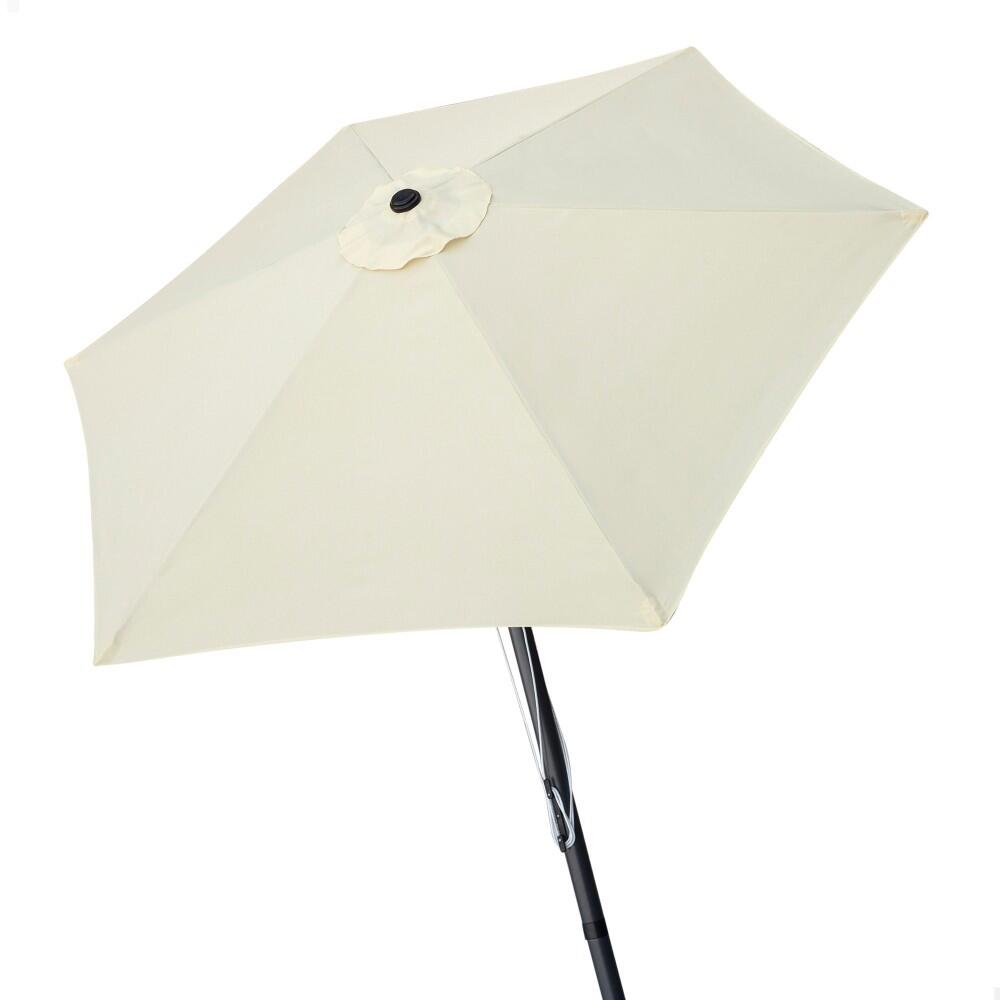 AKTIVE Guarda-chuva de jardim hexagonal Ø270 cm com sistema de polia dupla Aktive