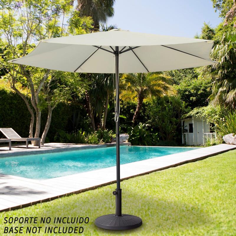 Sombrilla para jardín hexagonal Ø270 cm c/sistema de doble polea Aktive