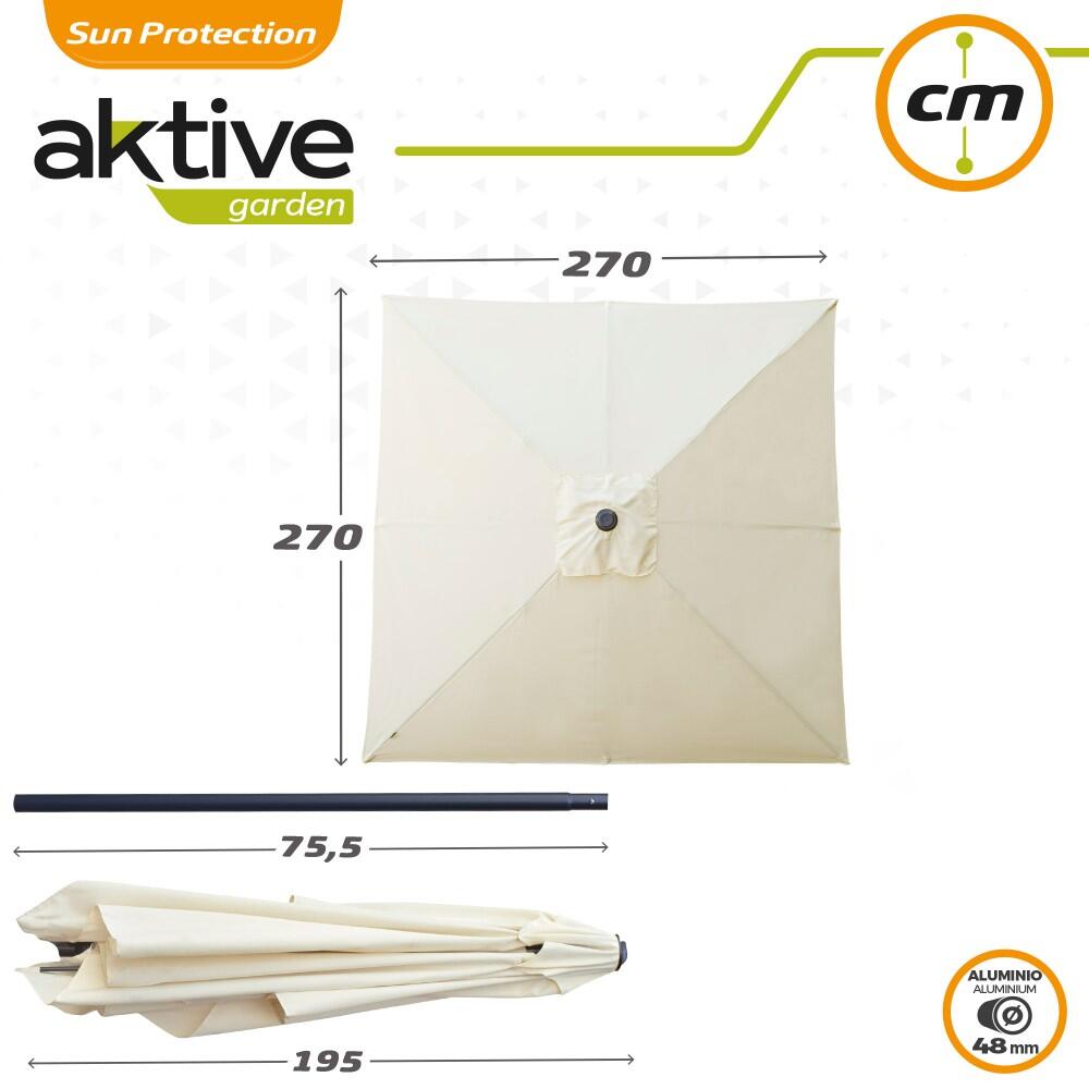 Parasol de jardin carré 270x270 cm avec protection UV50 Aktive 4/7