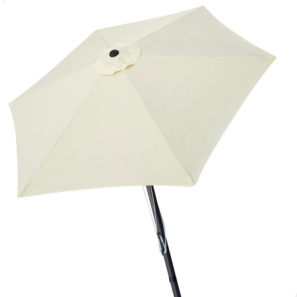 Guarda-chuva de jardim hexagonal ø300 cm com sistema de roldana dupla aktive