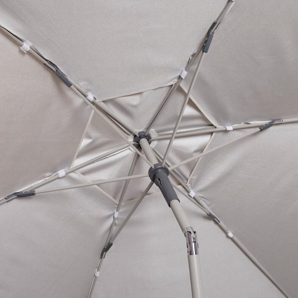 Aktive Grand parasol de jardin hexagonal inclinable coupe-vent ivoire 230cm UV50 6/7