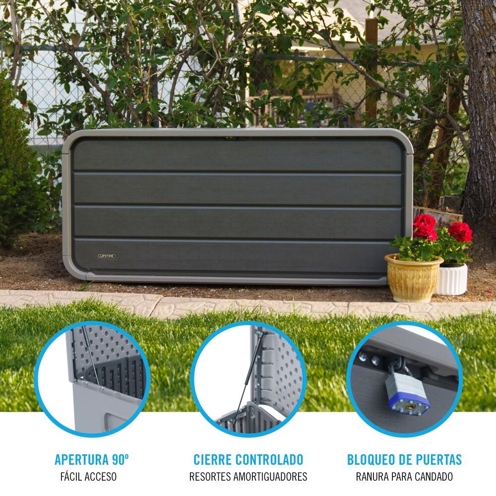 Baúl exterior ultrarresistente gris c/tapa abatible Lifetime 3/7