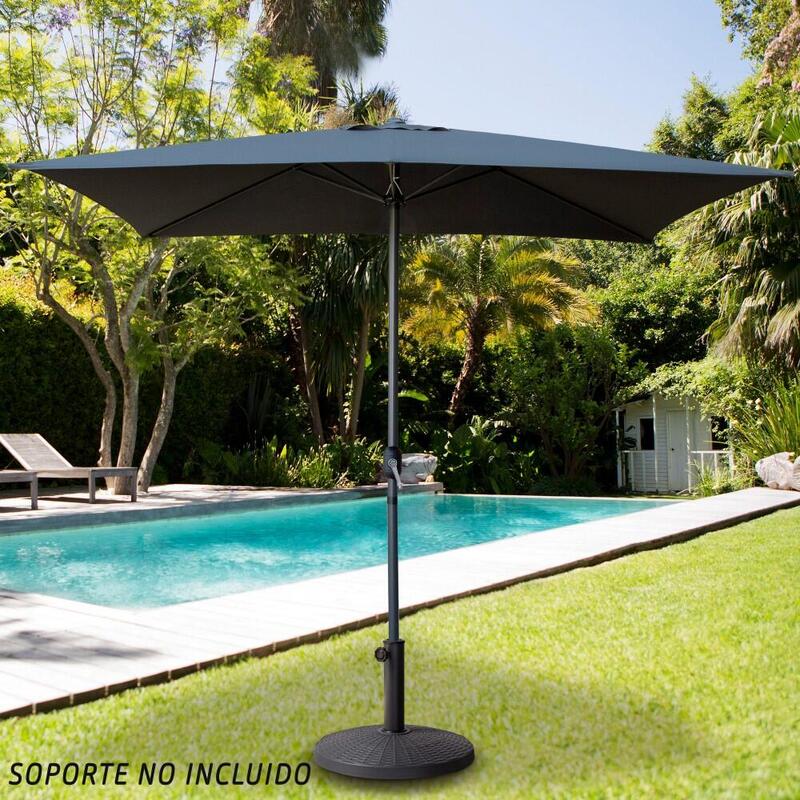 Parasol rectangular 200x300cm antracita mástil aluminio Aktive Garden