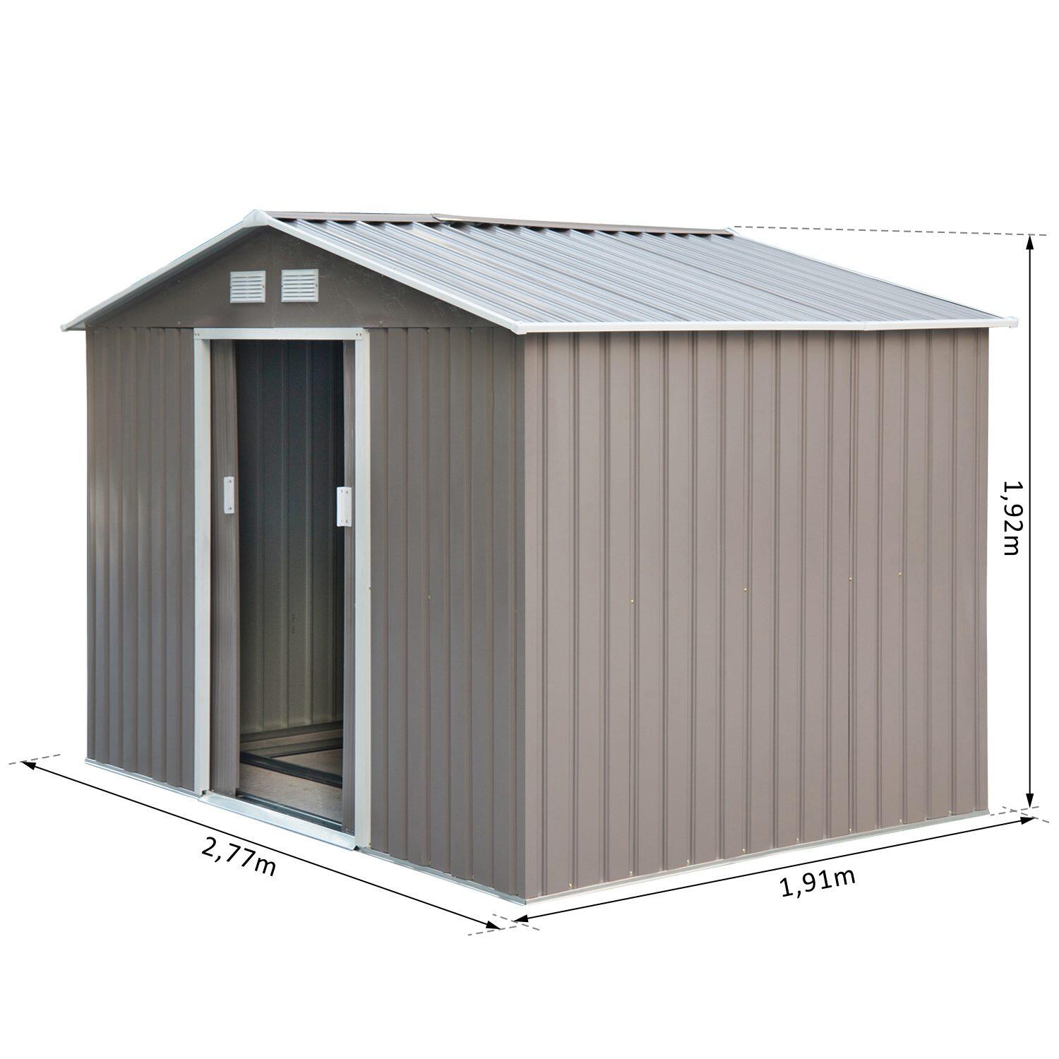 Caseta almacenamiento bicicletas Outsunny 277x195x192 cm Gris 1/7