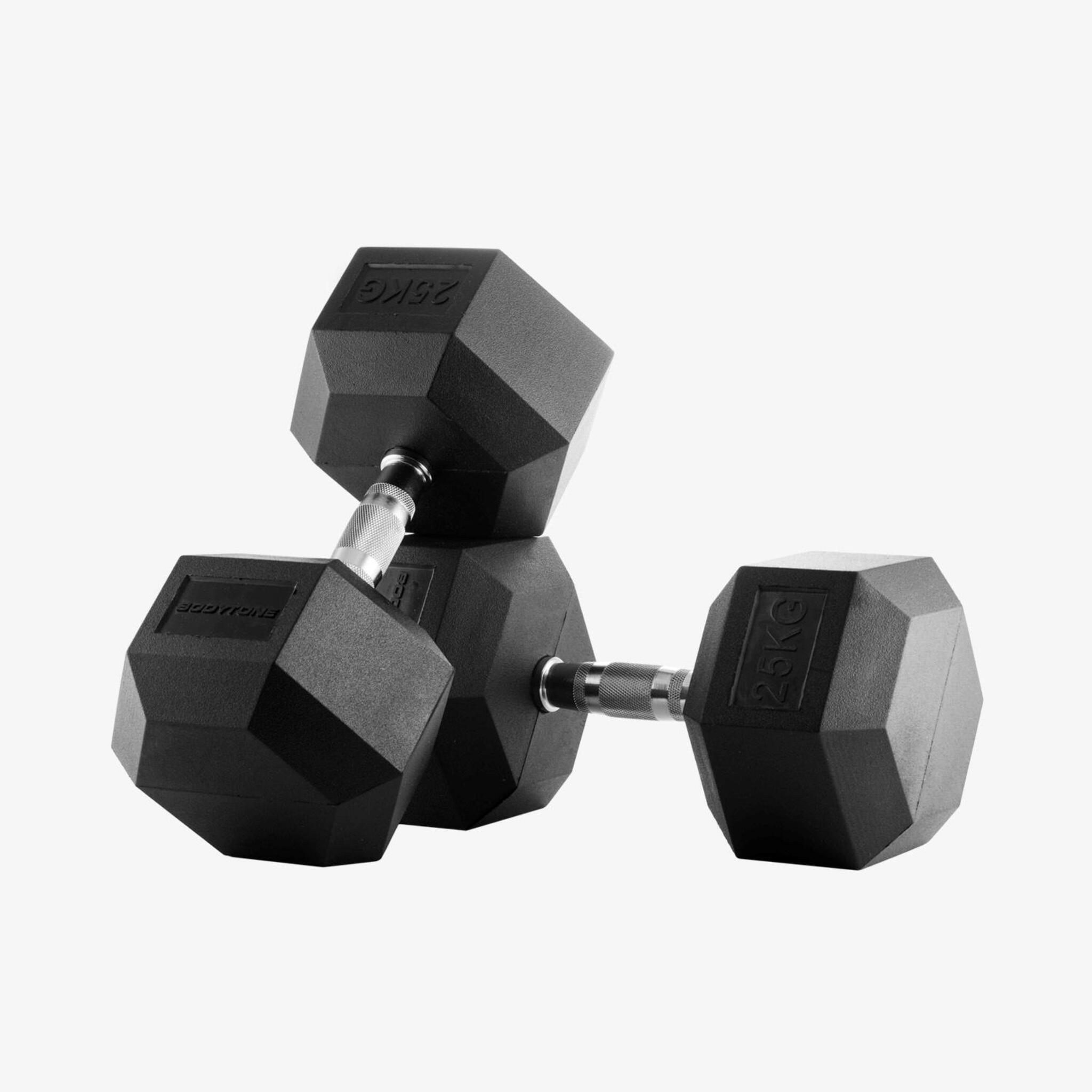 Halteres hexagonais de 25 kg