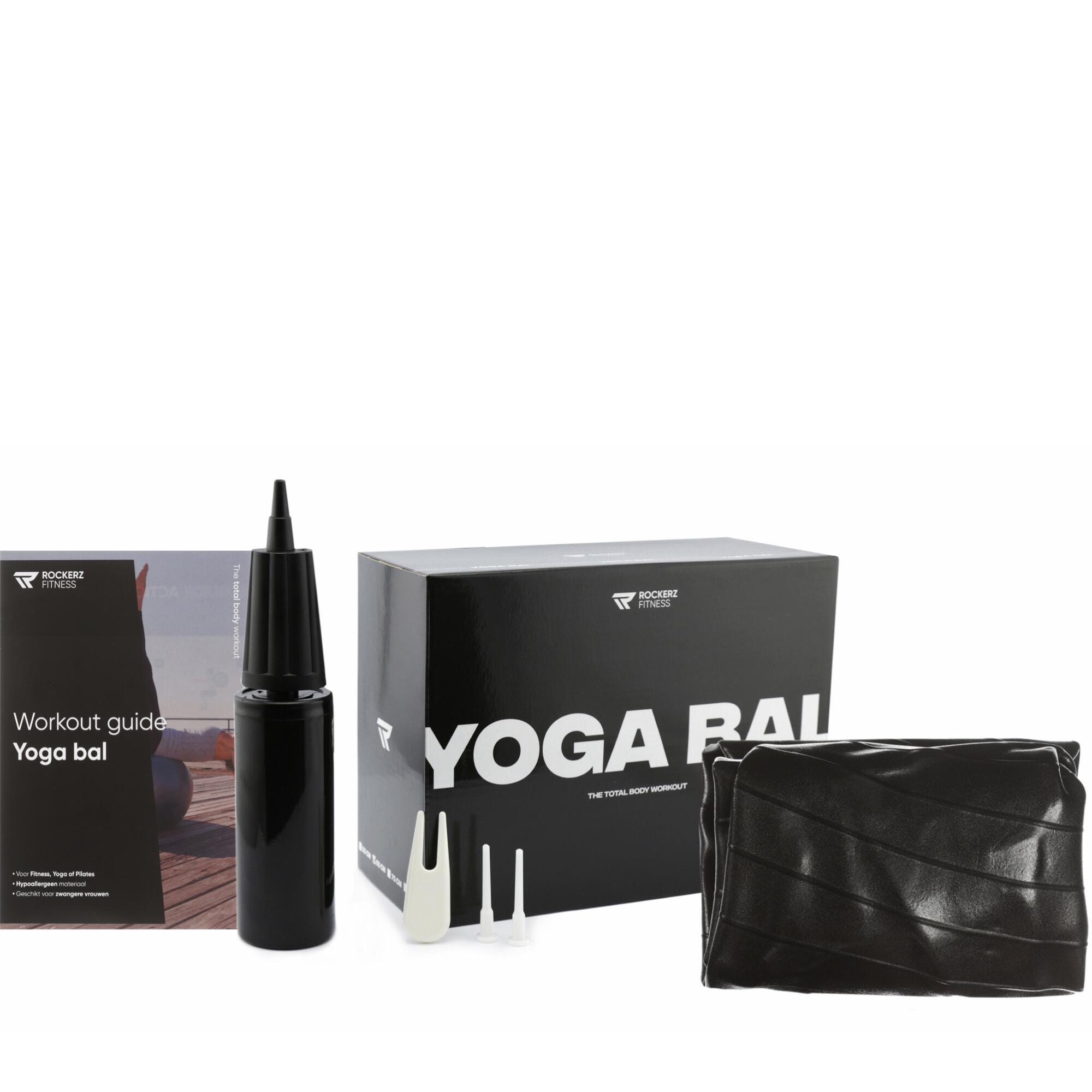 Ballon de yoga avec pompe - Ballon de Pilates - Ballon de fitness - 65cm - Noir 6/7