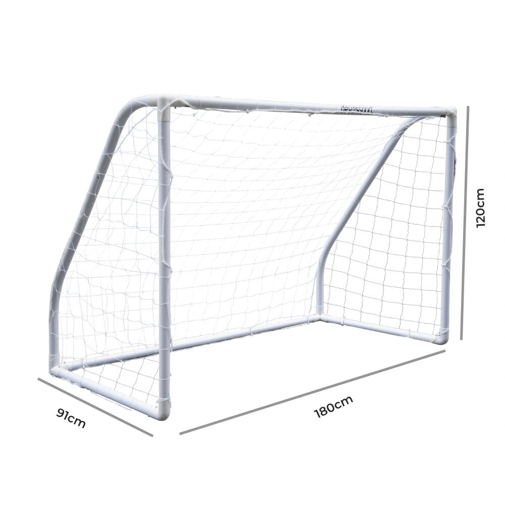 Devessport Set 2 Unidades Portería de Fútbol PVC Blanca 180x91x120 cm 2/7