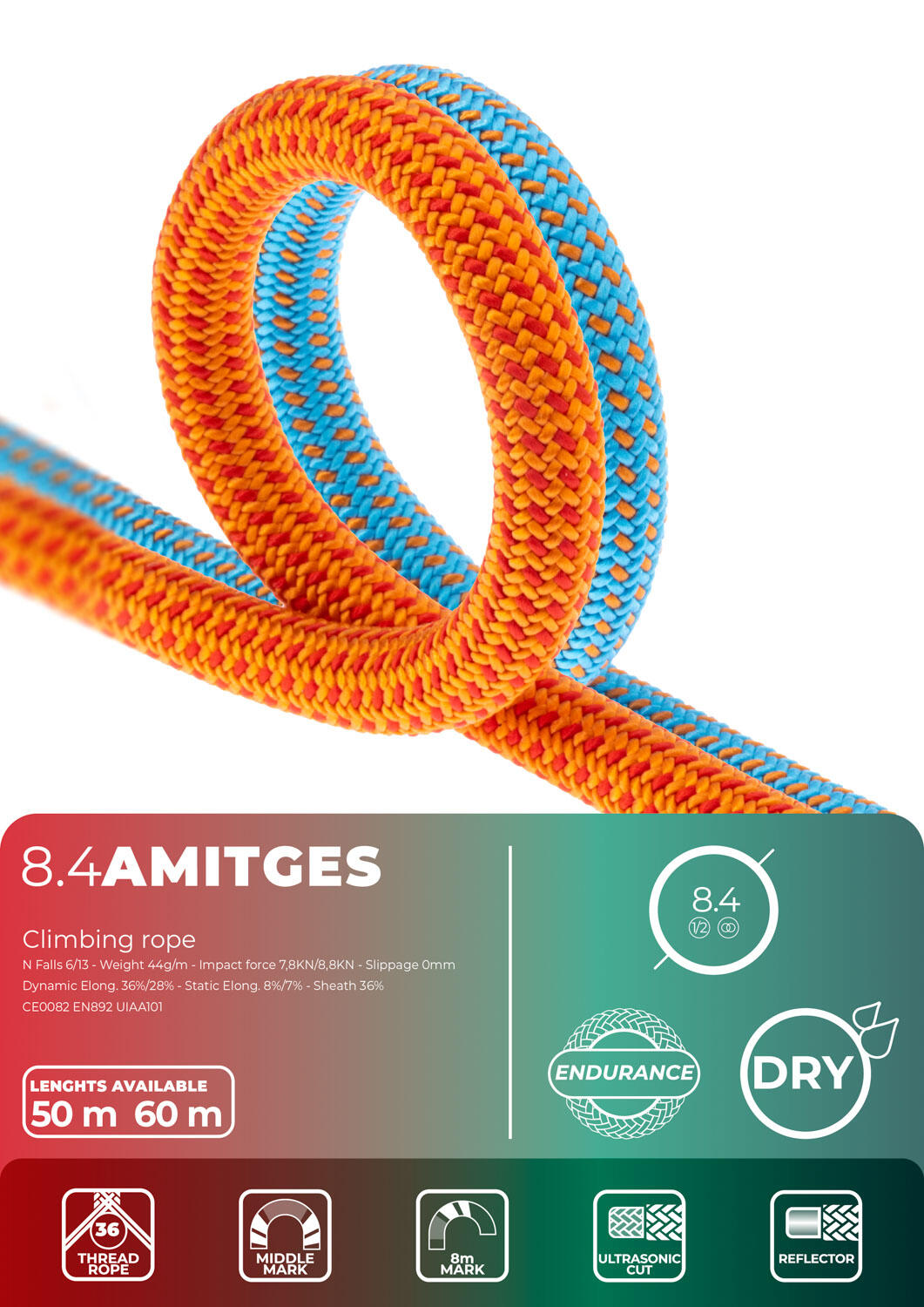 Corde Arrampicata Amitges 8.4 Mm Dry 50M 6/6