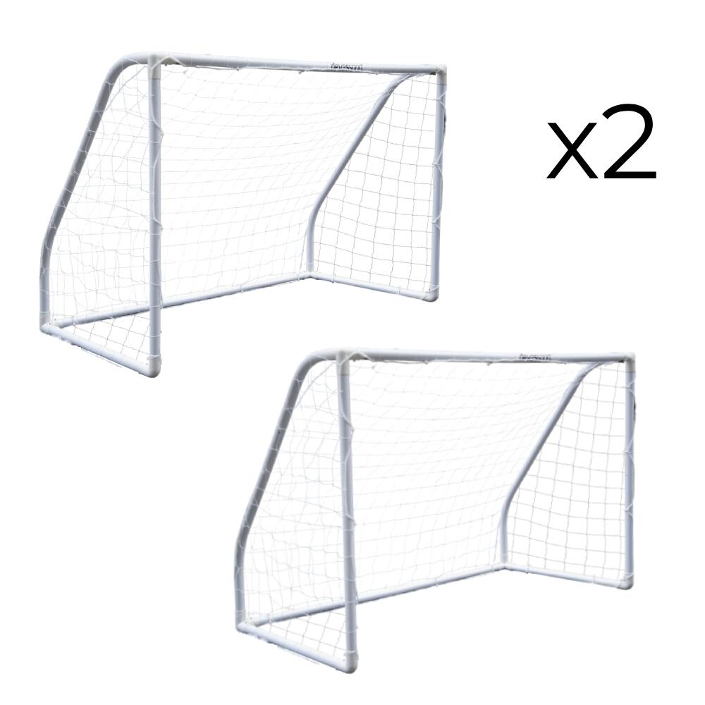 DEVESSPORT Devessport Set 2 Unidades Portería de Fútbol PVC Blanca 180x91x120 cm