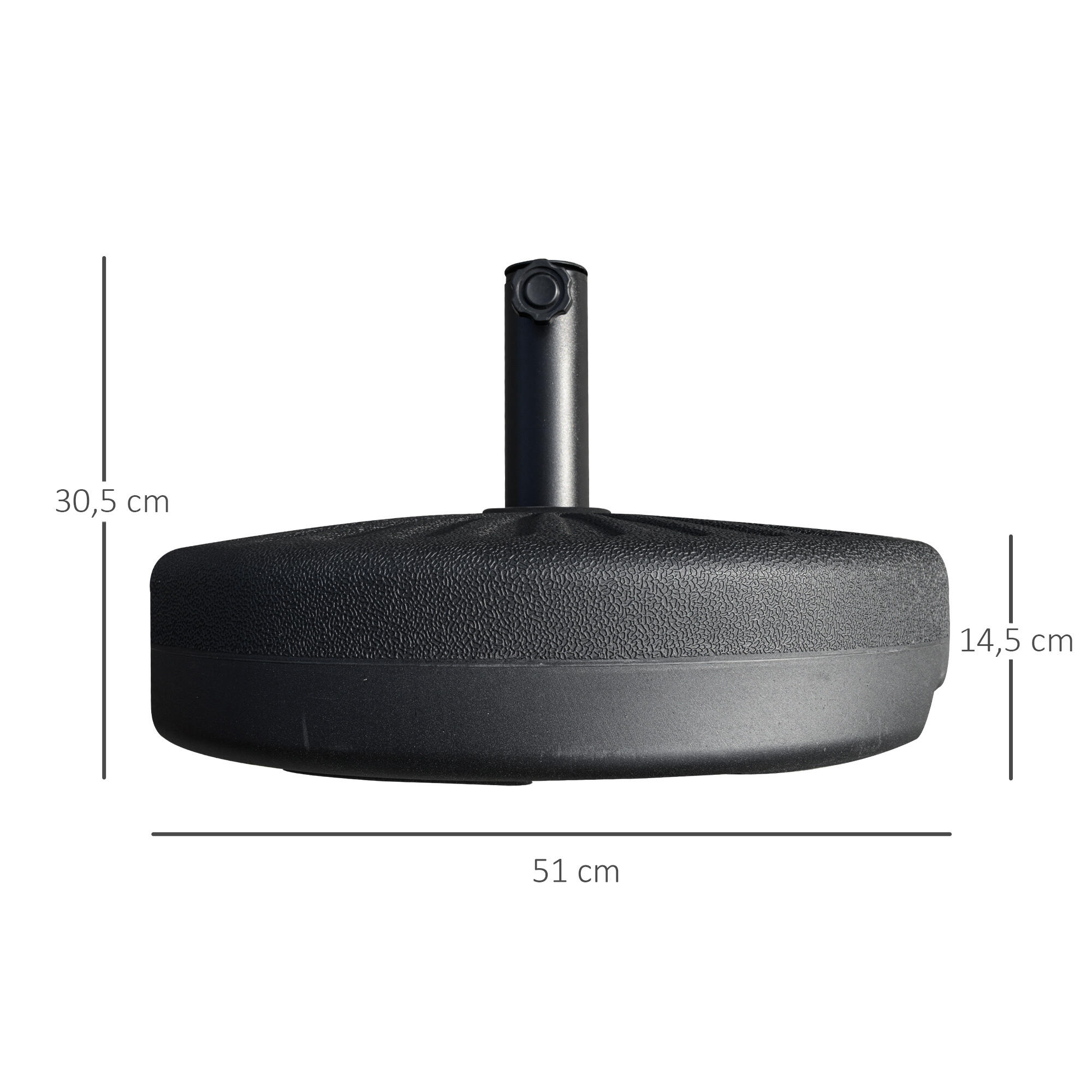 Base para Sombrilla Outsunny 51x51x30.5 cm Negro 3/7