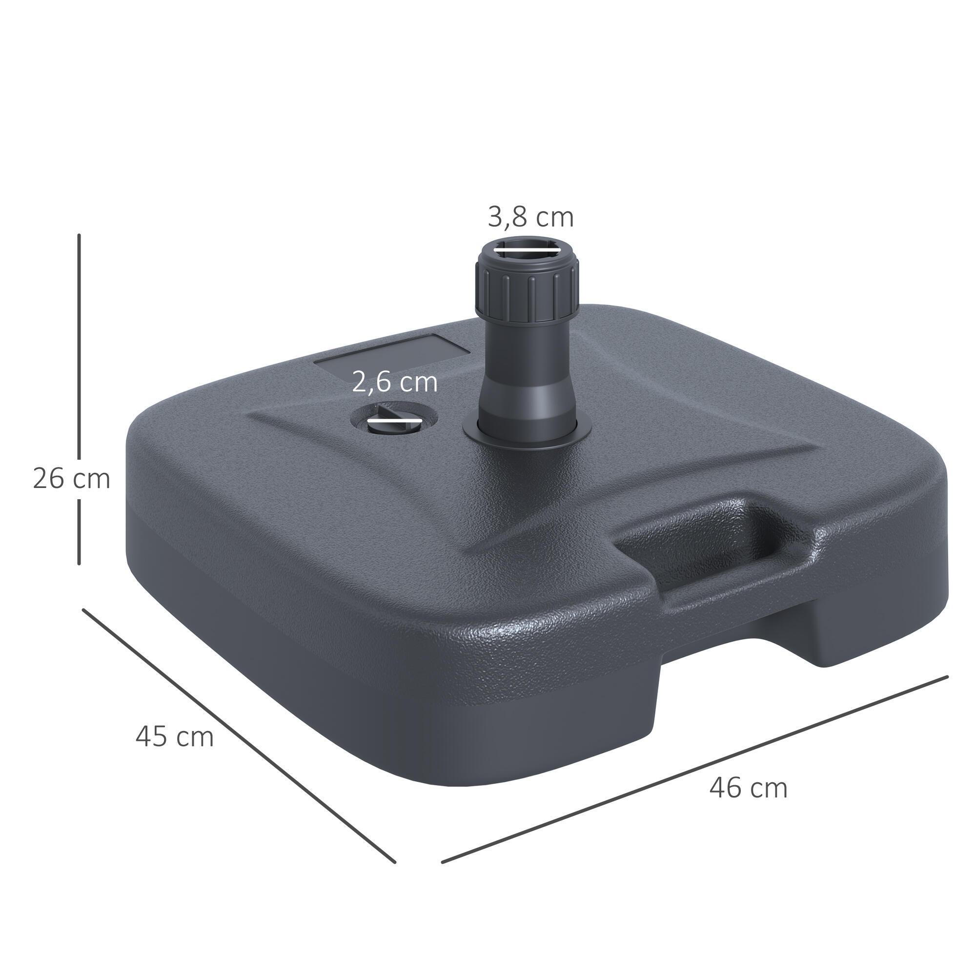 Base de Sombrilla Outsunny 46x45x26 cm Negro 3/7