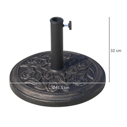 Base de Sombrilla Outsunny Ø45.5x31 cm Bronce