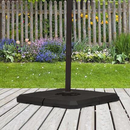 4 Piezas de Base para Sombrilla Outsunny 100x100x9,5cm negro