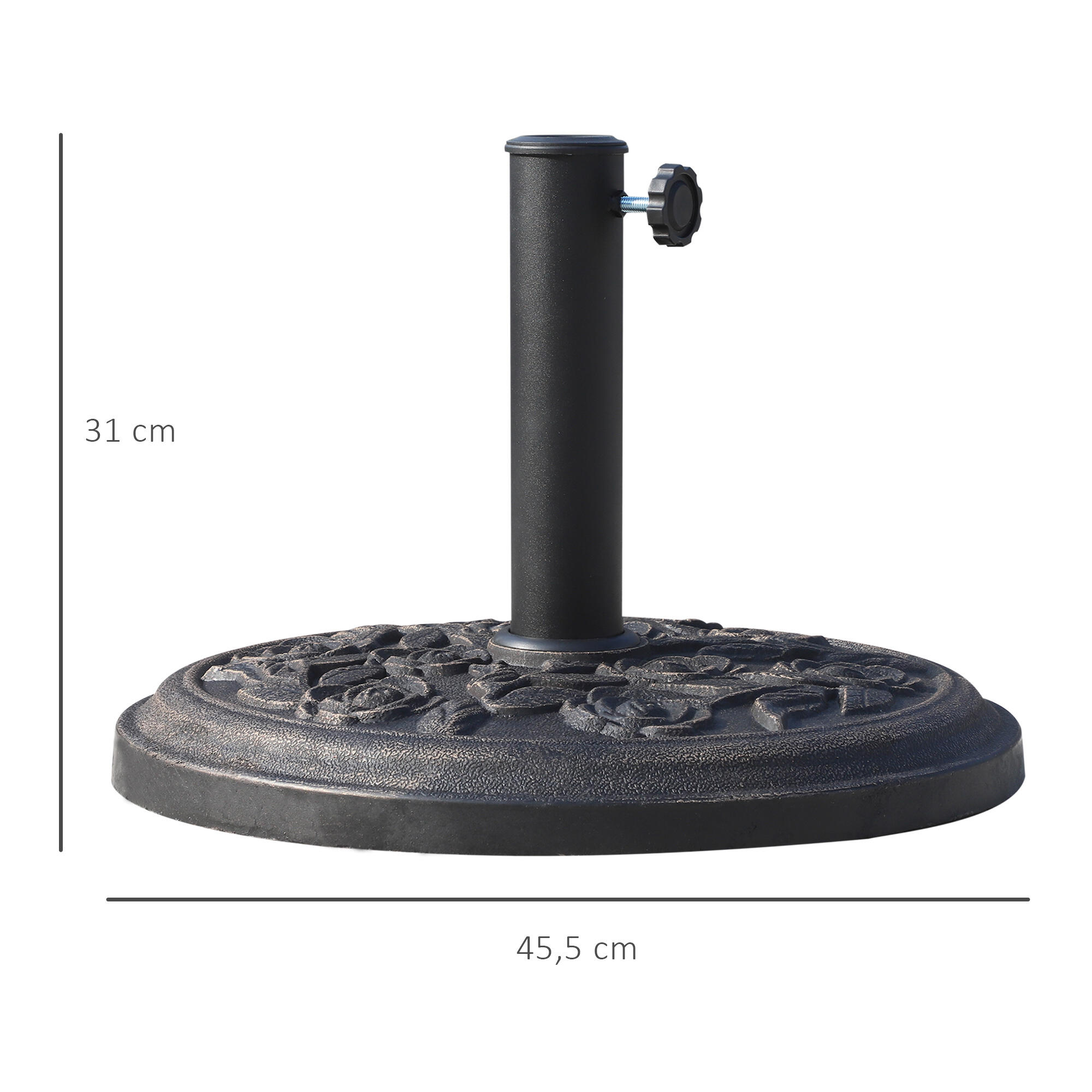 Base de Sombrilla Outsunny Ø45.5x31 cm Bronce 3/7