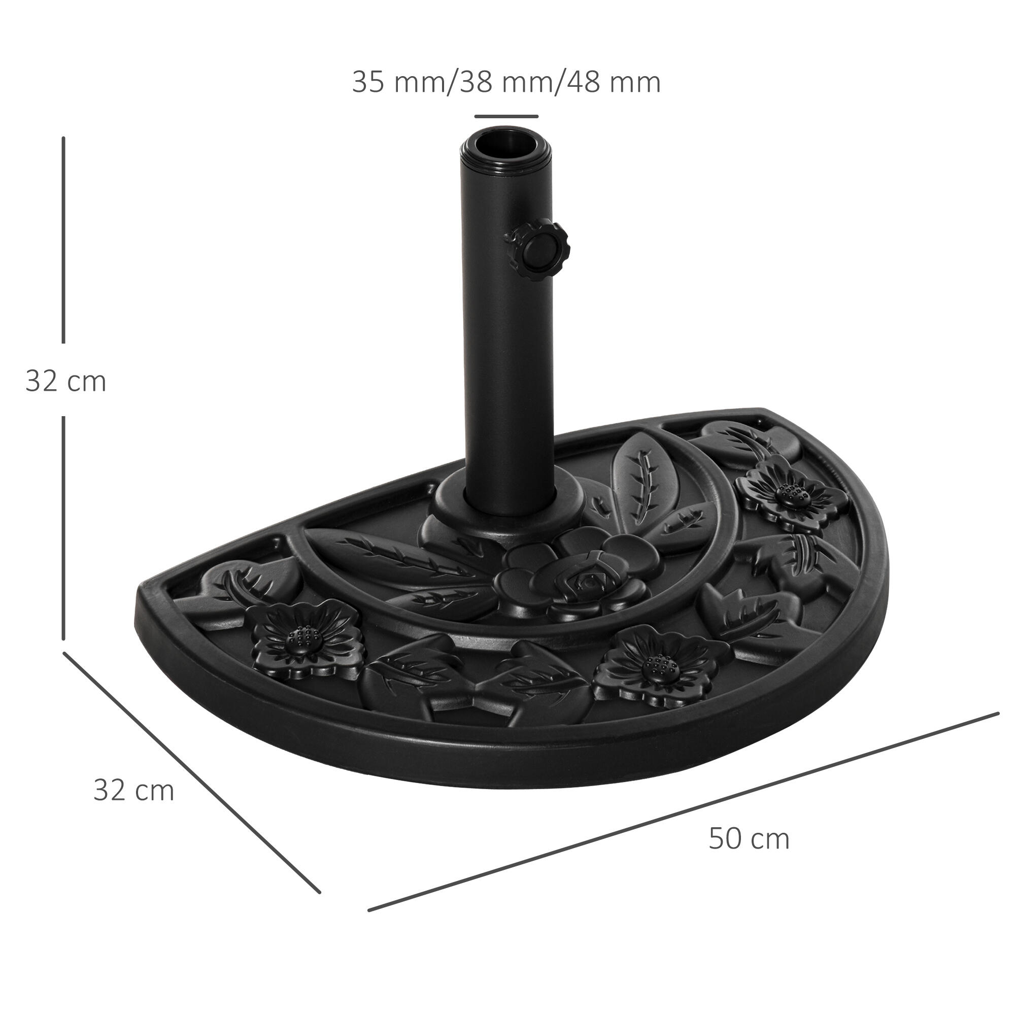 Base de Sombrilla Outsunny 50x32x32 cm Negro 3/7