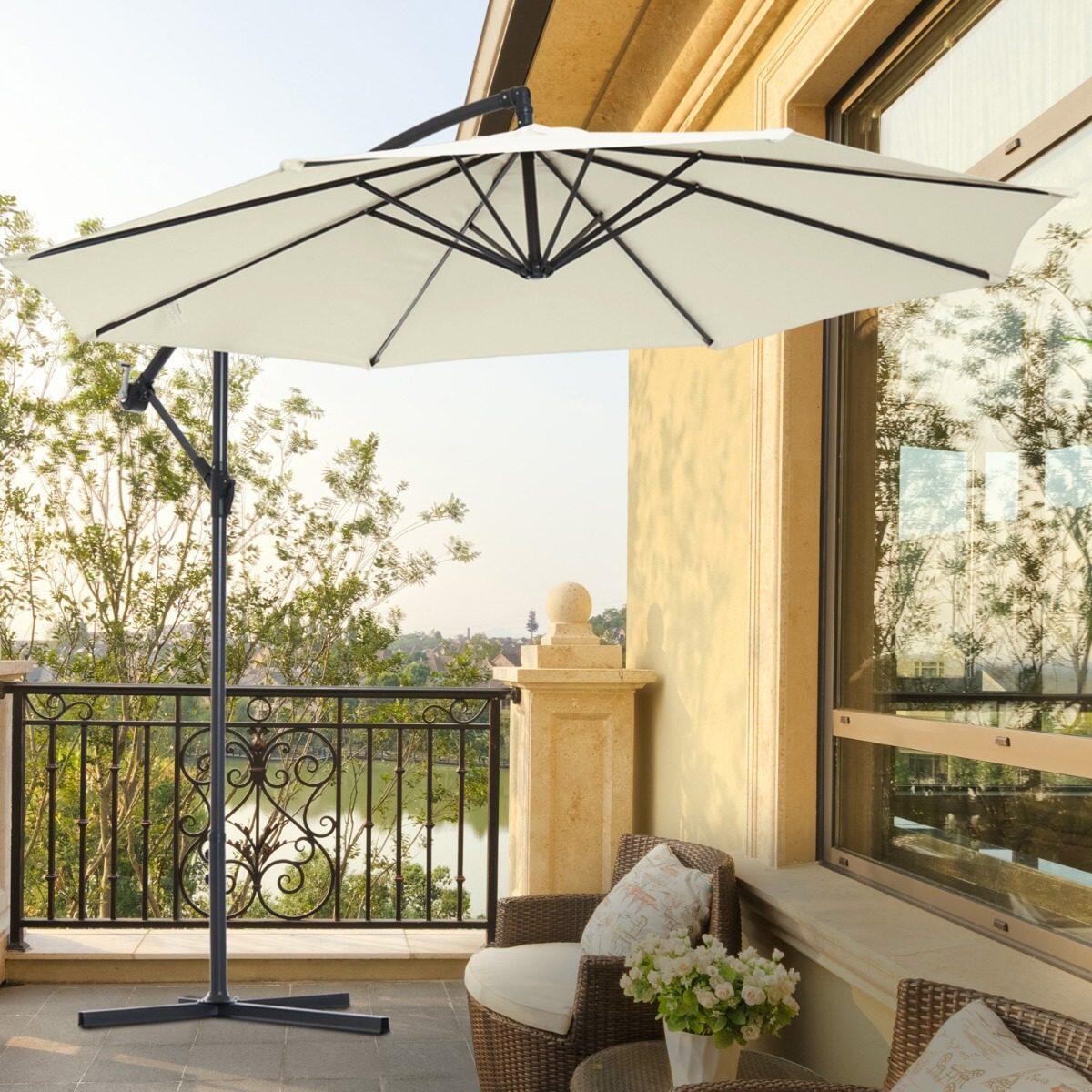 Sombrilla de camping Outsunny 300x300x250 cm Beige 4/6