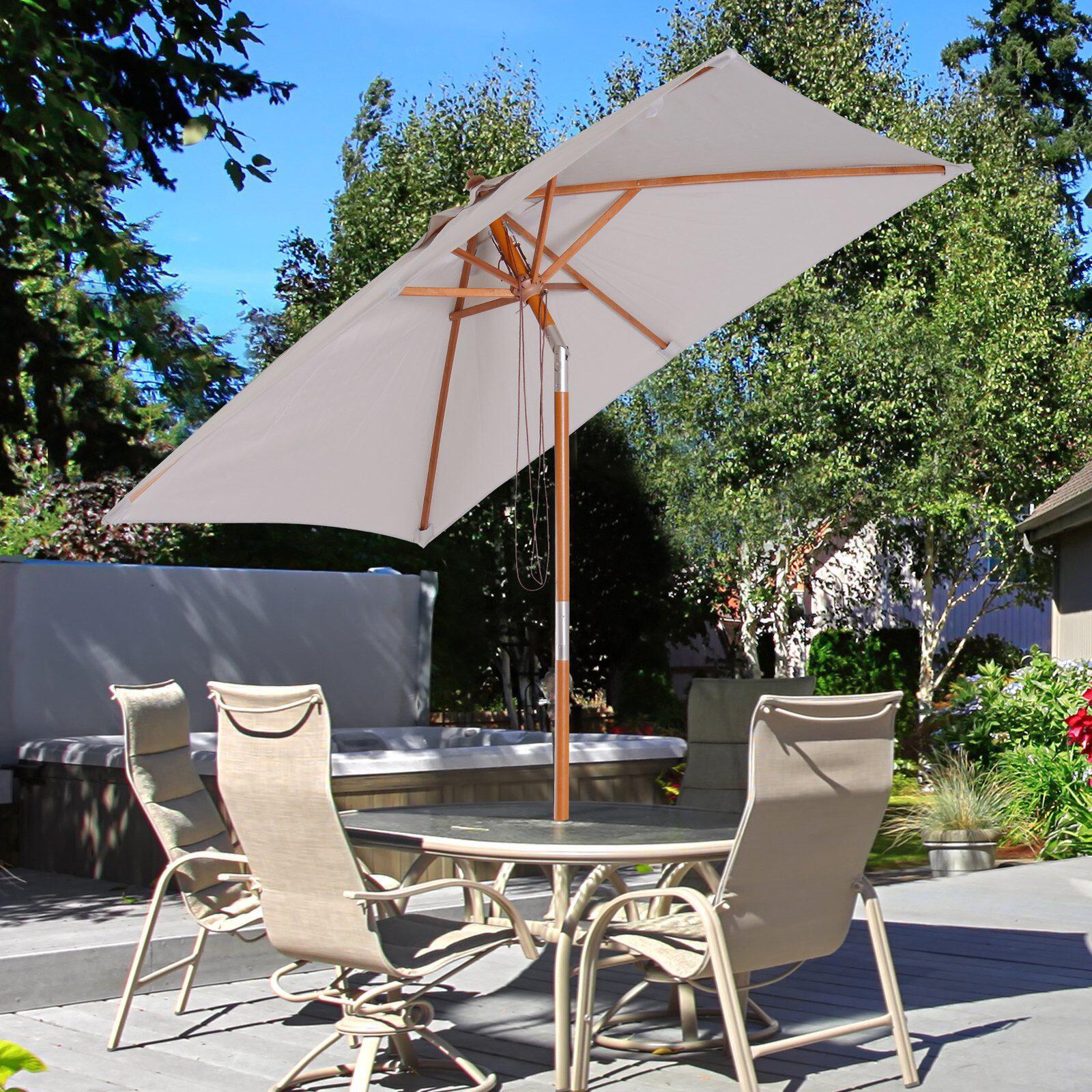 OUTSUNNY Chapéu de Sol de  200x150x235 cm Cinzento Outsunny