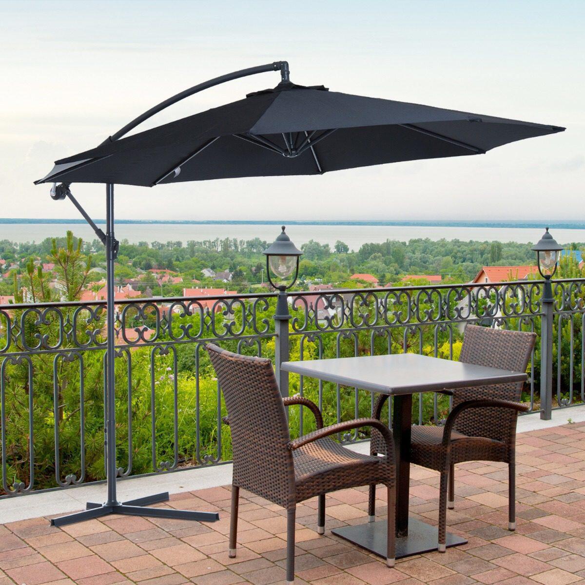 OUTSUNNY Sombrilla de camping Outsunny 300x300x250 cm Negro