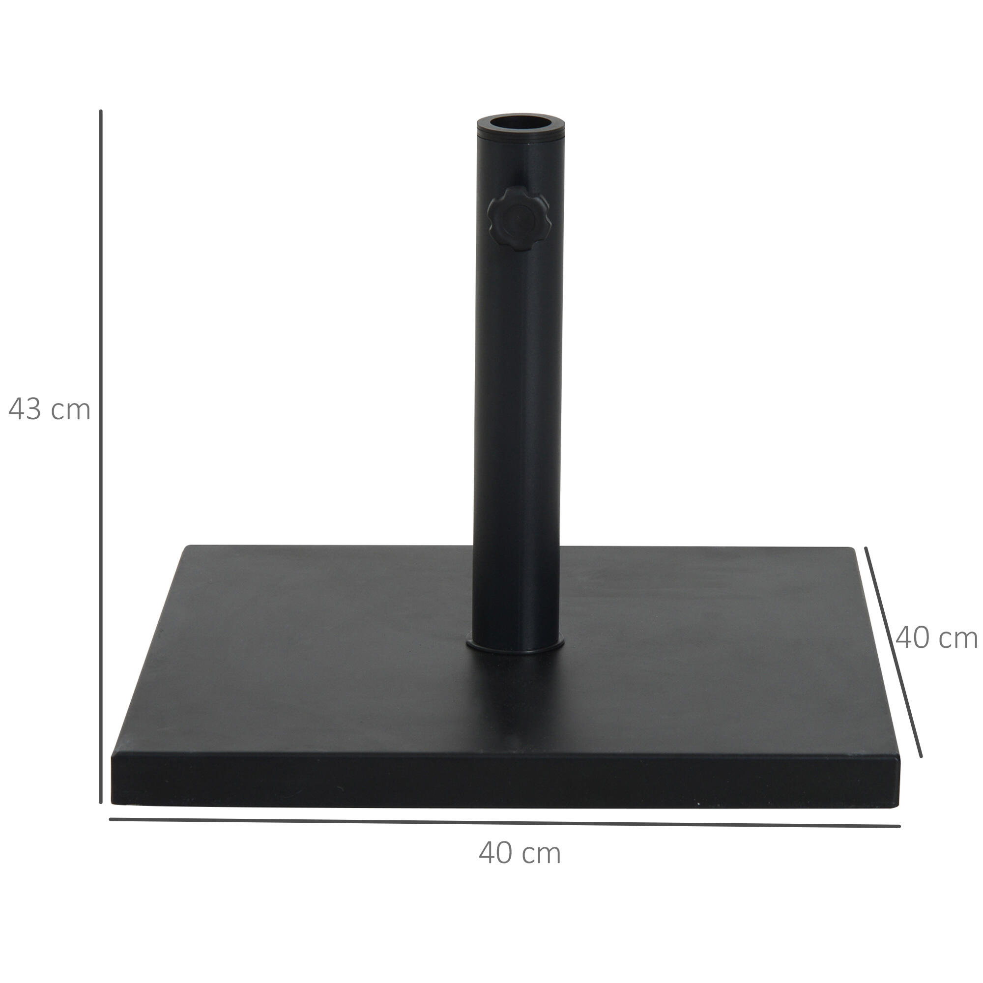 Soporte para Parasol Outsunny 40x40x43 cm Negro 3/7