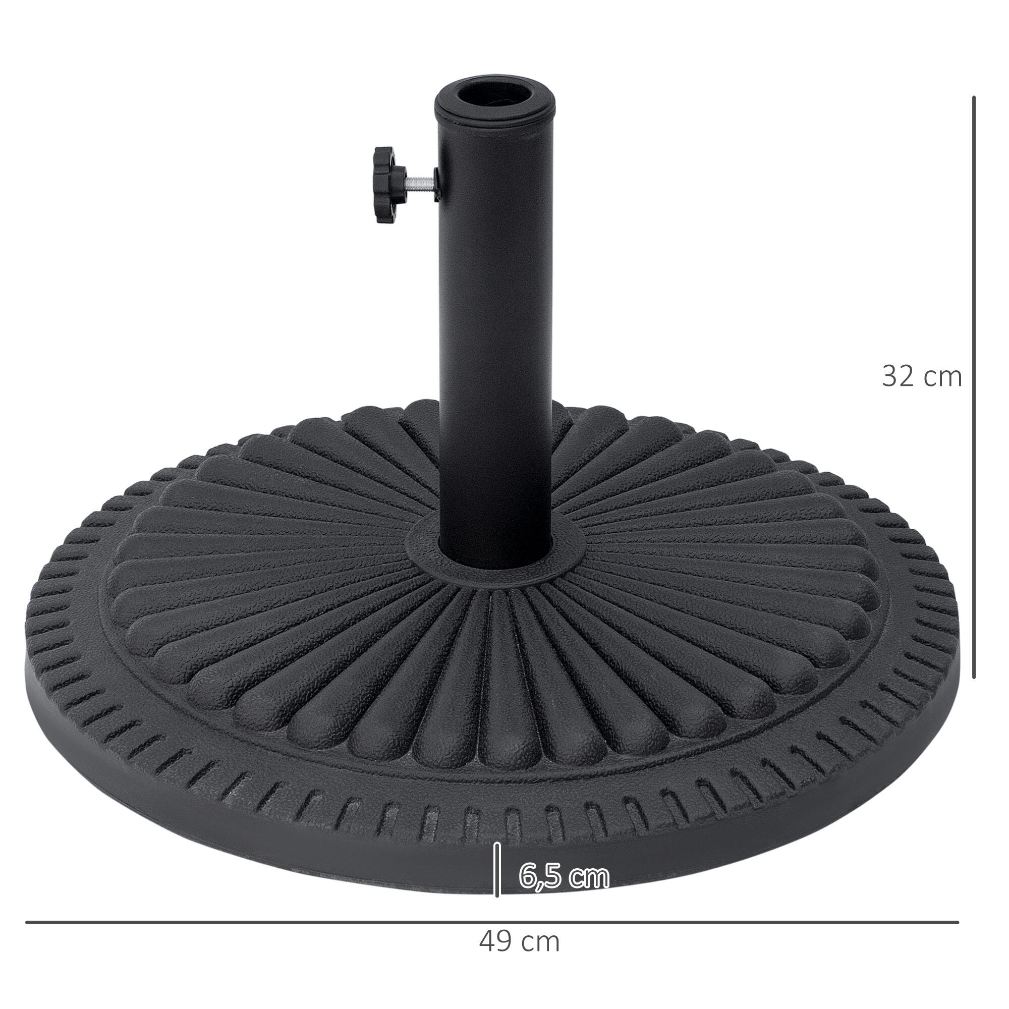Base para Sombrilla de camping Outsunny Ø49x32 cm Negro 3/7