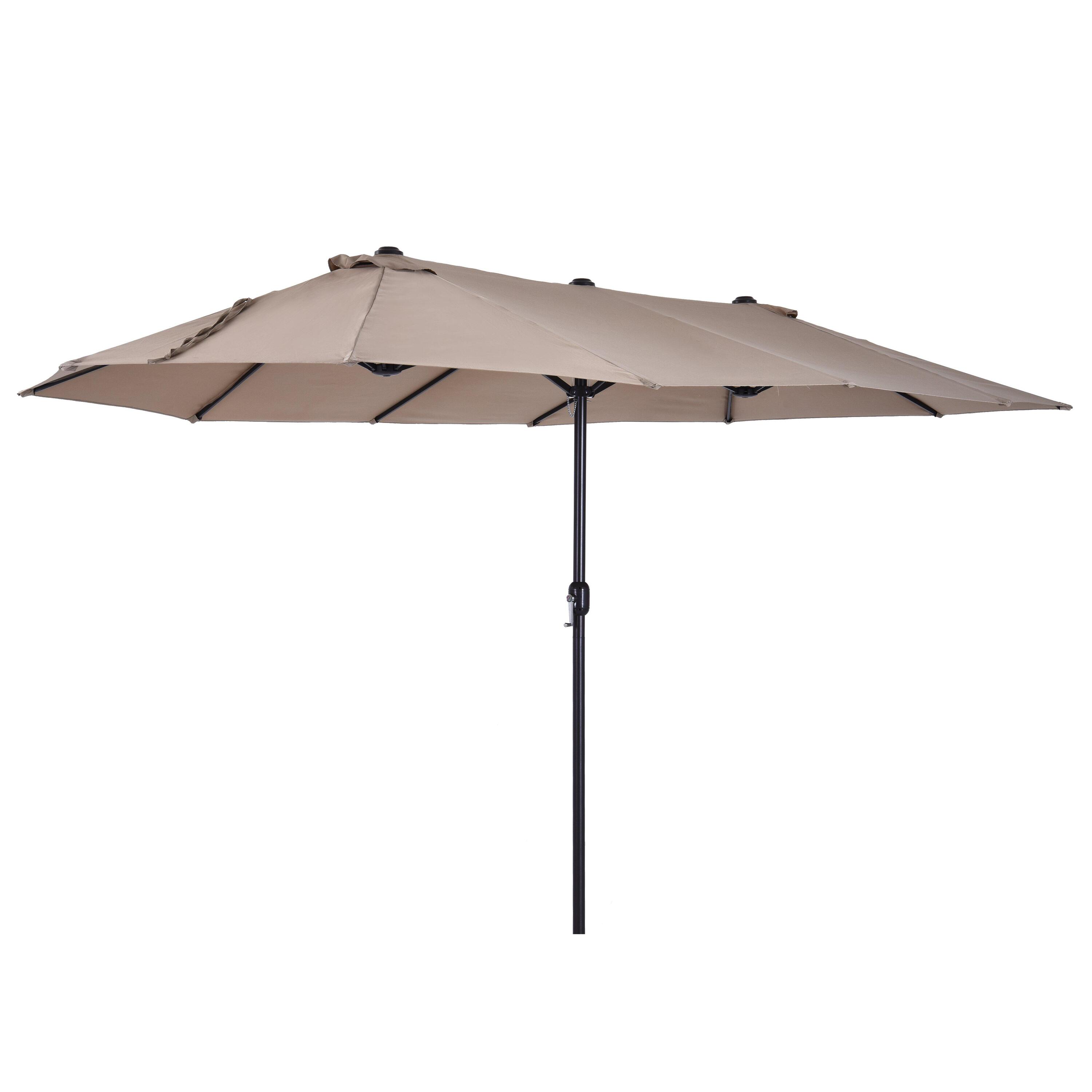 OUTSUNNY Sombrilla Doble Outsunny 460x270x240 cm Café