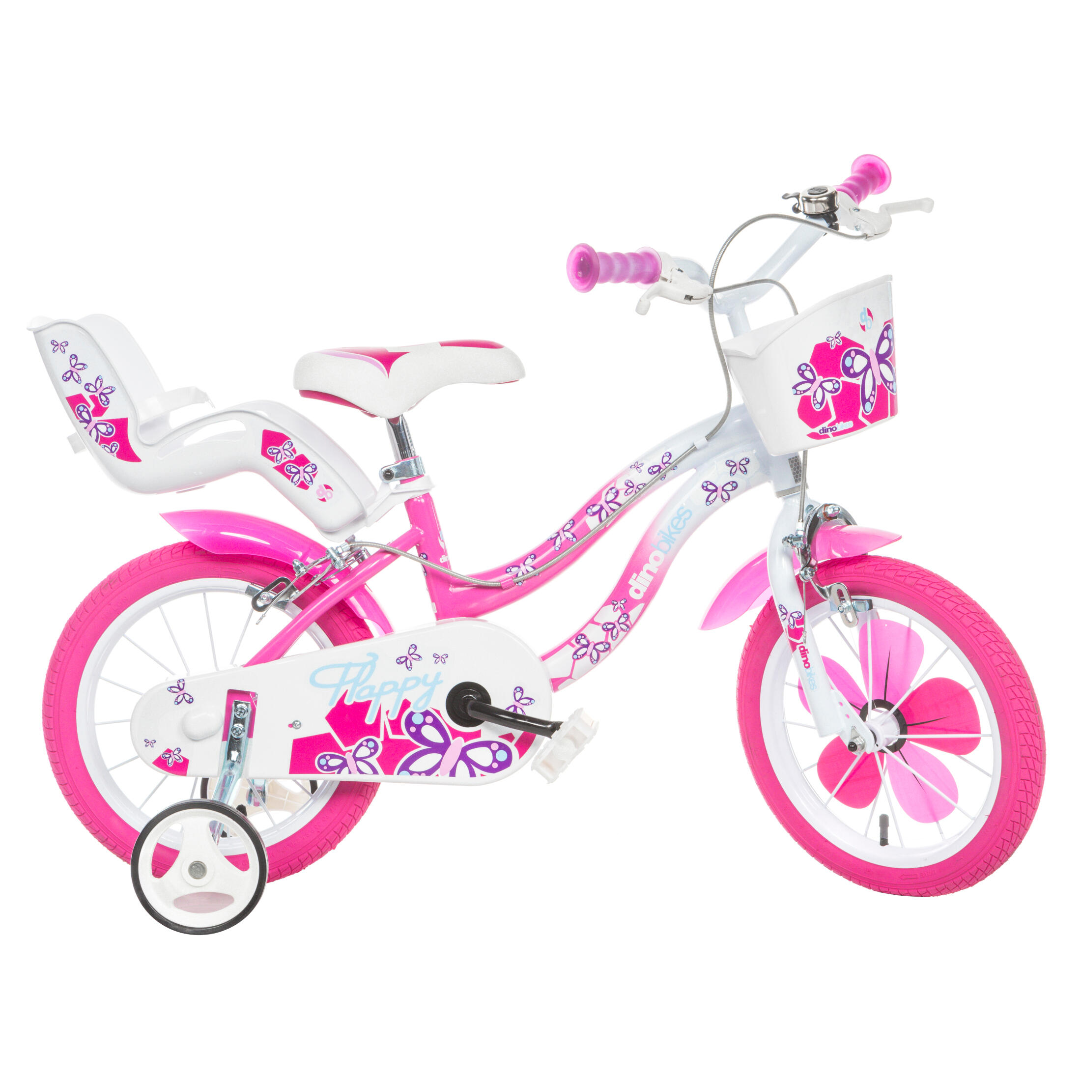Dino Bikes - Velo Enfant 16 Pouces 5-7 Ans Flappy - Vélo Enfant - Blanc|rose - 16" - Decathlon