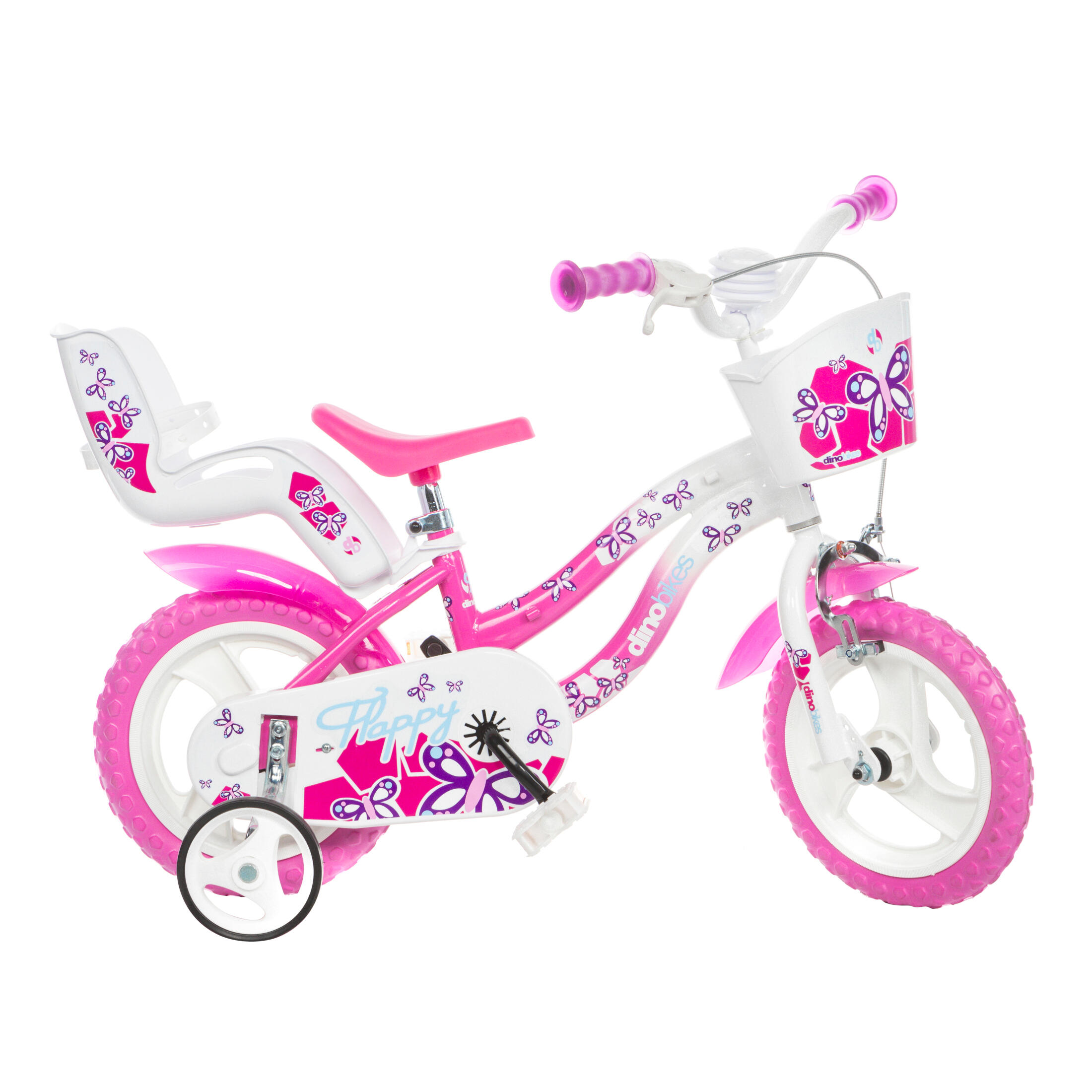 Dino Bikes - Velo Enfant 12 Pouces 3 Ans Flappy - Vélo Enfant - Blanc|rose - 12" - Decathlon