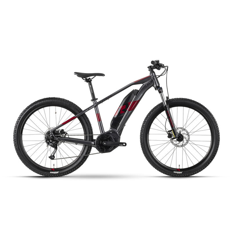 Bicicleta Electrica Raymon HardRay E 3.0 - 27.5 Inch, L, Gri-Rosu