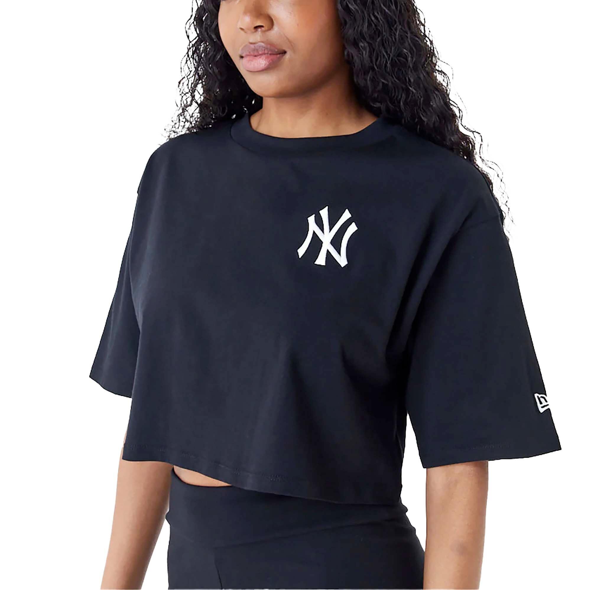T-Shirt New Era Mlb Le Crop Tee Neyyan Blkwhi Femme 2/5