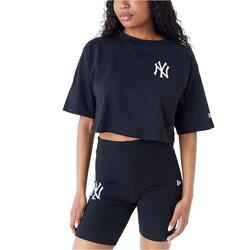 New Era Mlb T-Shirt Le Crop Tee Neyyan Blkwhi Vrouwen