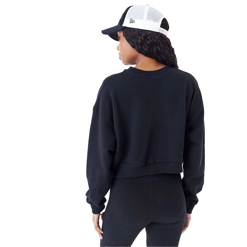 New Era Mlb Le Crop Crew Neyyan Blkwhi Sweatshirt Vrouwen