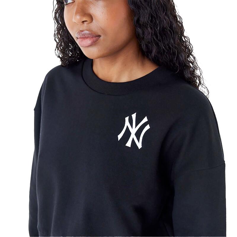 New Era Mlb Le Crop Crew Neyyan Blkwhi Sweatshirt Vrouwen