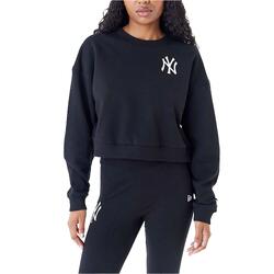 New Era Mlb Le Crop Crew Neyyan Blkwhi Sweatshirt Vrouwen