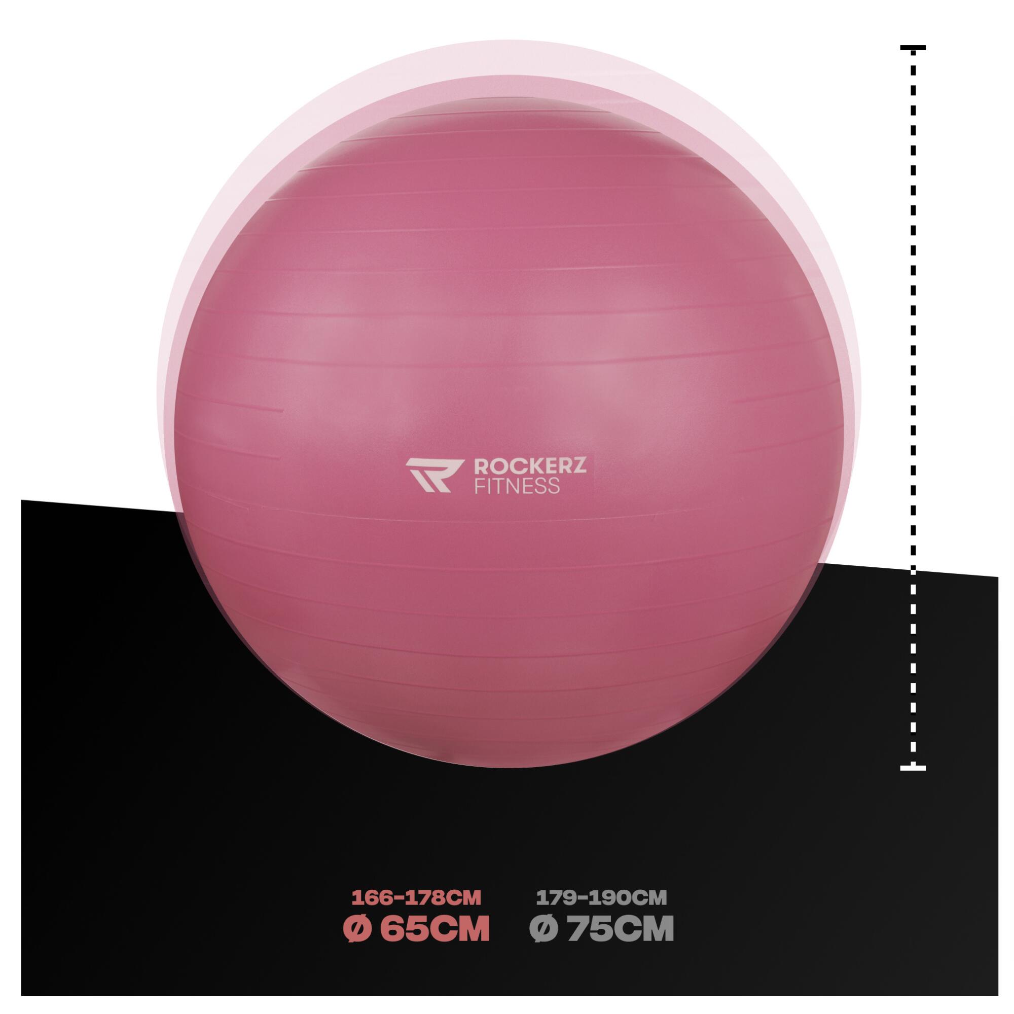 Fitnessbal - Yoga bal - Gymbal - Zitbal - 65 cm - Kleur: Muave 3/7