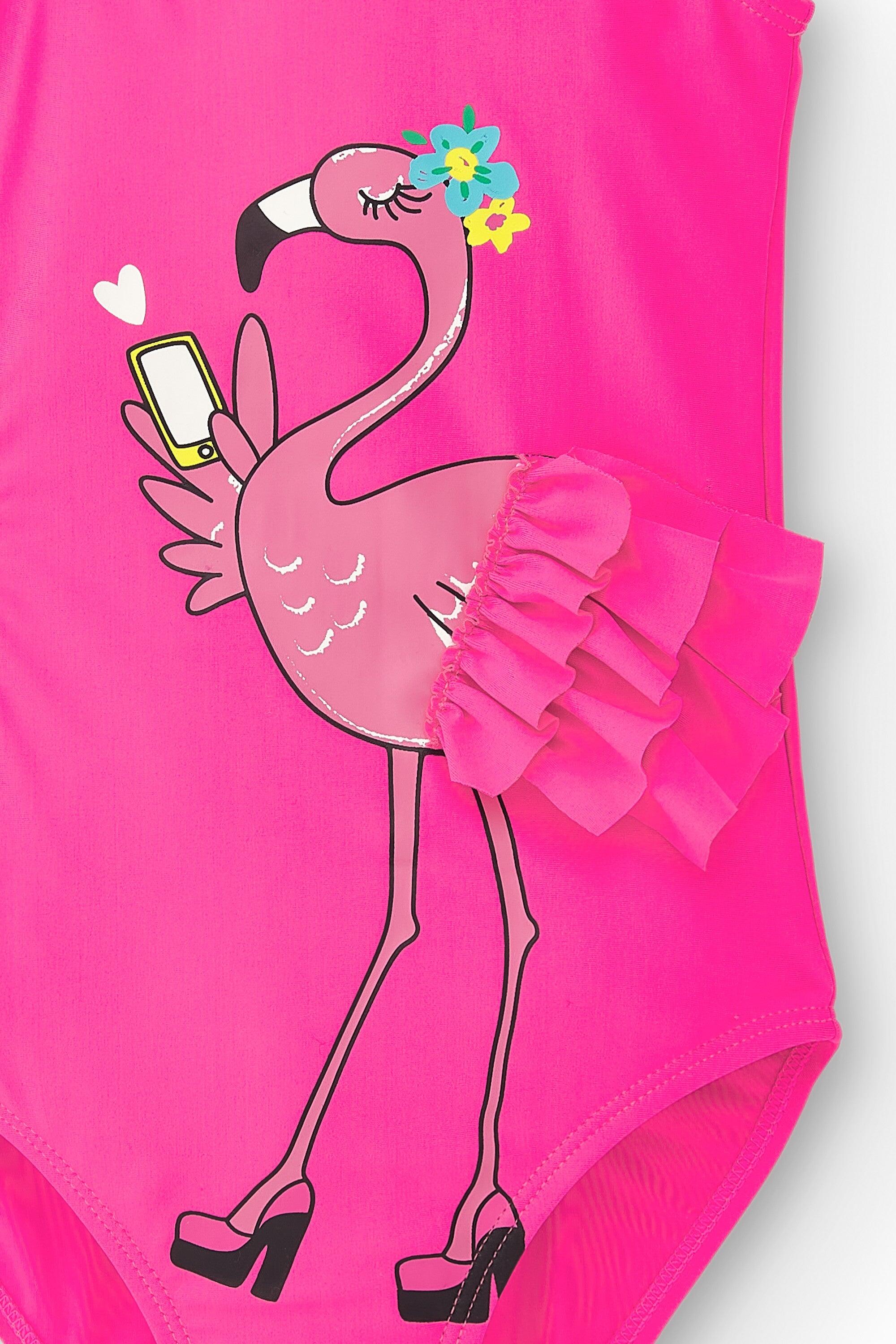 Ropa de baño de niña fucsia 4/4