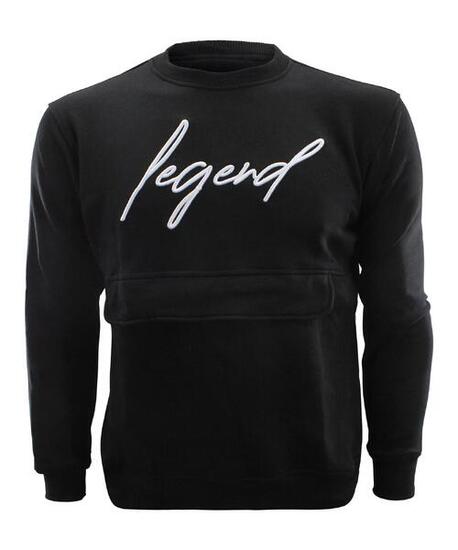 Trui/Sweater Dames/Heren Signature Milano Zwart Fitness en Hardlopen