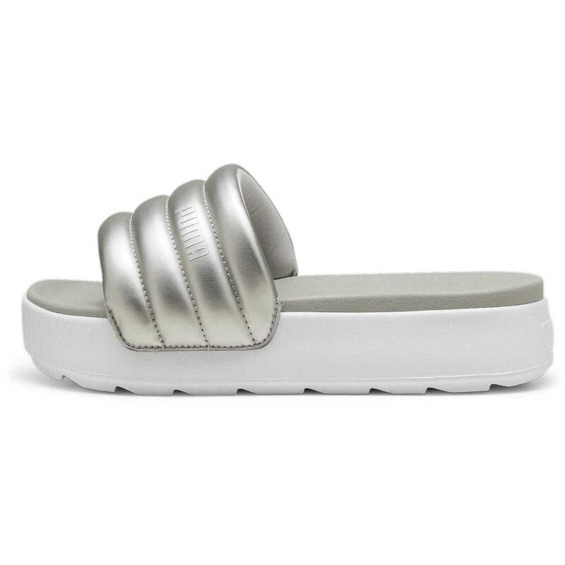 Slapi femei Puma Karmen Slide Puffy, Gri