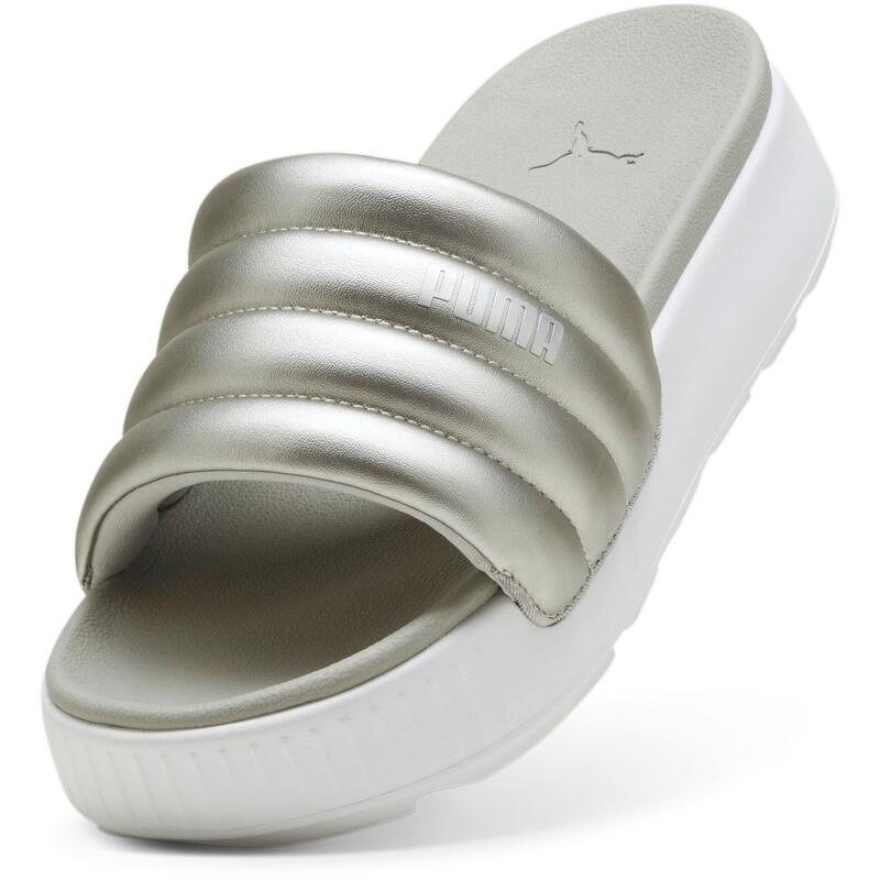 Slapi femei Puma Karmen Slide Puffy, Gri