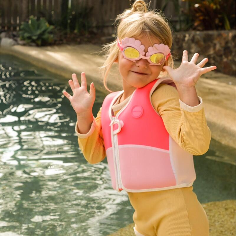 Melody the Mermaid Kids' Mini Swim Goggles - Neon Strawberry