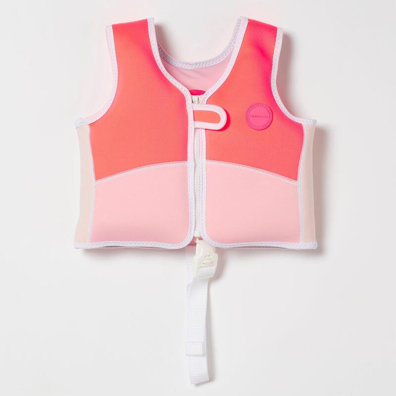 Melody the Mermaid Swim Vest (1-2 y/o) - Neon Strawberry