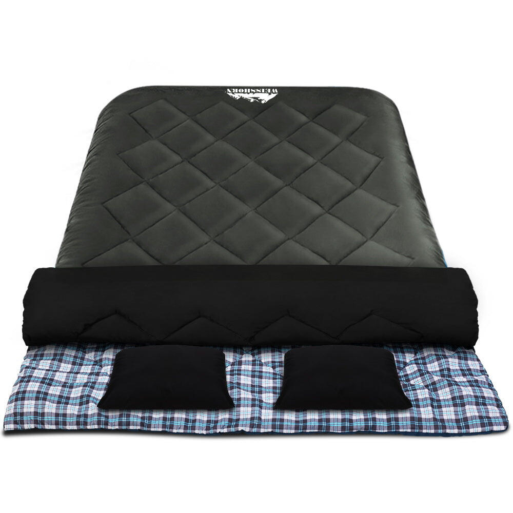Sleeping Bag Bags Double Camping Hiking -10°C to 15°C Tent Winter Thermal