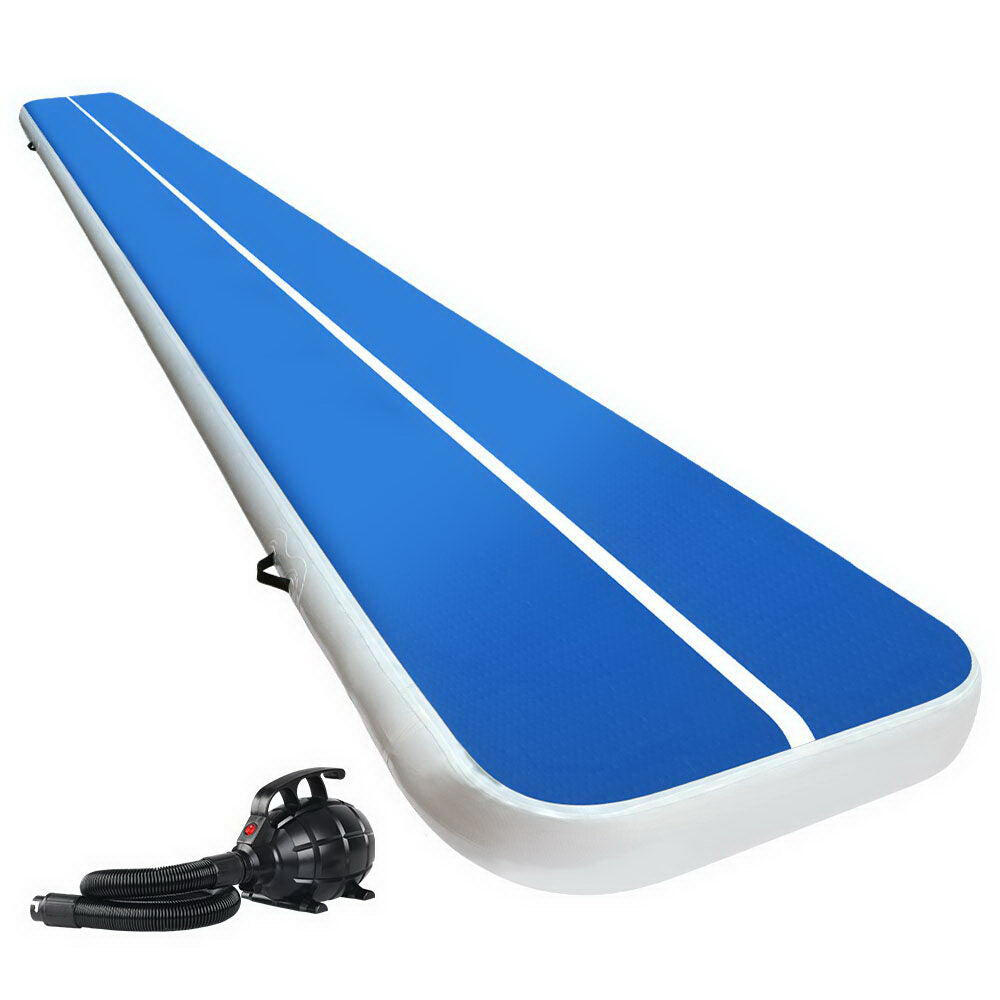 Everfit 6X1M Inflatable Air Track Mat 20CM Thick with Pump Blue